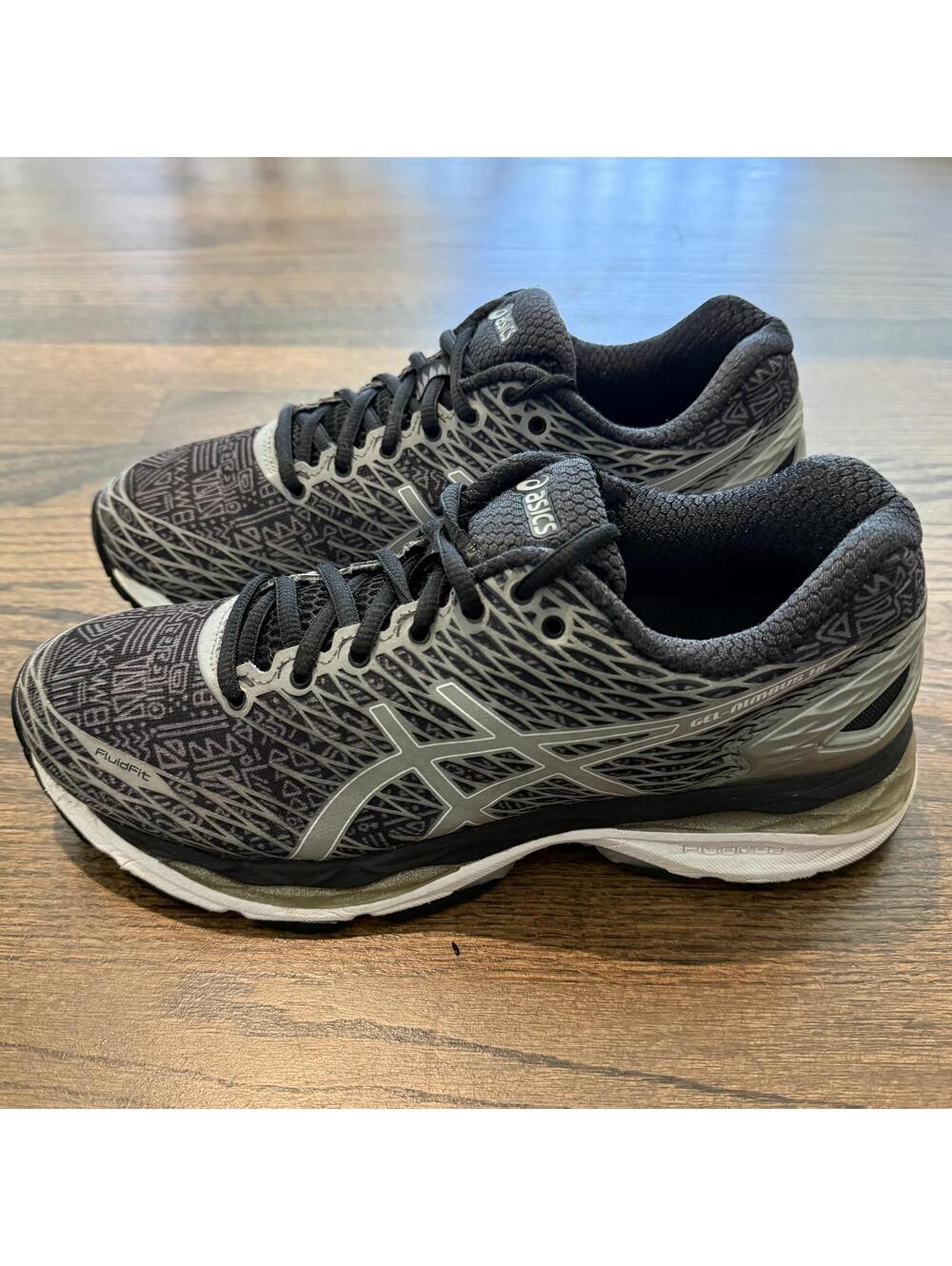 ASICS Gel-Nimbus 18 Lite Show Black Silver Shark Women's Sneakers Size 8